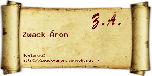 Zwack Áron névjegykártya